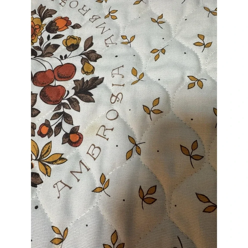 Vintage Half Apron Retro Ambrosia Apple Floral CSC 1979 Homesteading Ties